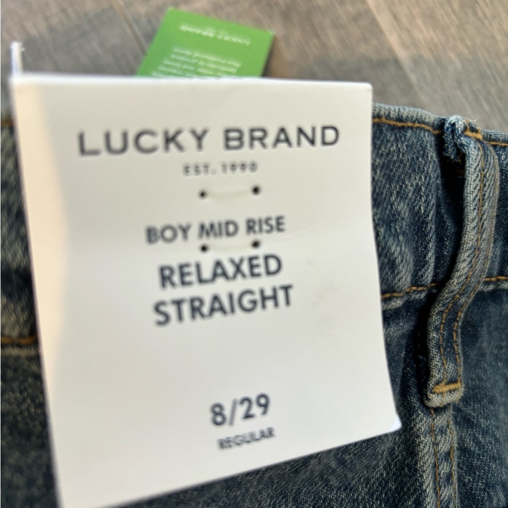 Lucky Brand size 8R boy mid rise relaxed straight jeans - Picture 3 of 4